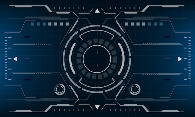 Vector hud scifi interface schermweergave blauw ontwerp virtual reality futuristische technologie display vector