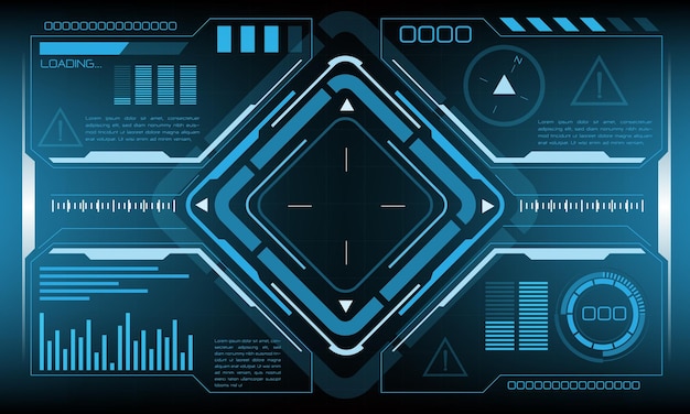 Vector hud scifi interface schermweergave ontwerp virtual reality futuristische technologie display vector