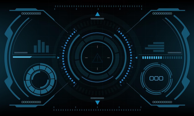 Hud sf インターフェイス画面ブルー ビュー デザイン仮想現実未来技術表示ベクトル