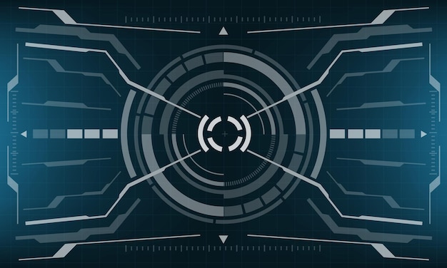 Vector hud scifi interface screen geometric on blue design virtual futuristic technology display vector