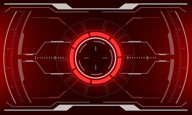 HUD scifi interface screen red danger design virtual reality futuristic technology display vector