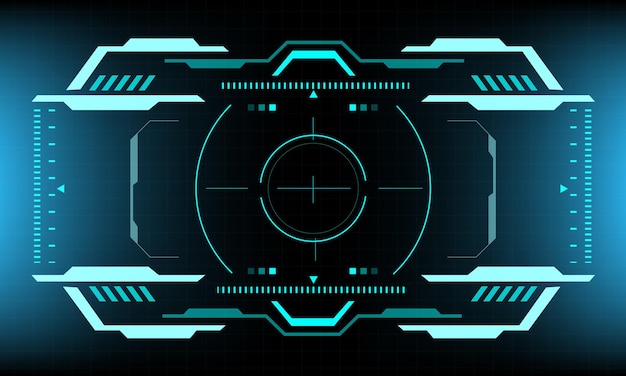 Hud scifi interface screen view blue design virtual reality futuristic technology display vector