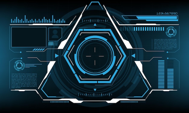 HUD scifi interface screen view design virtual reality futuristic technology display vector