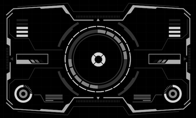 벡터 hud sci-fi 인터페이스 화면 뷰 색 원형 기하학 미래 기술 디스플레이 검은 터