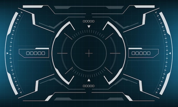 Vector hud scifi interface screen white geometric blue design virtual futuristic technology display vector