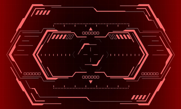 HUD scifi zeshoek interface schermweergave zeshoek geometrische futuristische technologie scherm rode vector