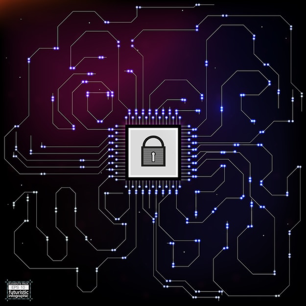 Vector hud style in network security  illustration.