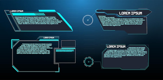 Hud style in network security vector illustration infographic elements