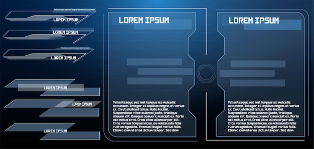 Hud style in network security vector illustration infographic elements