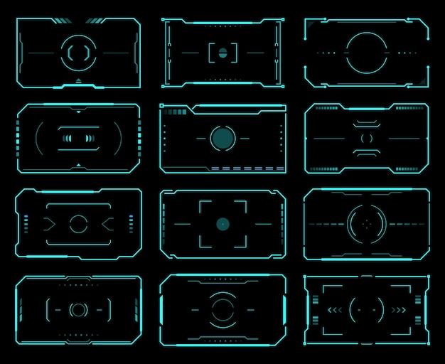 HUD target frames, aim control, ski fi UI interface