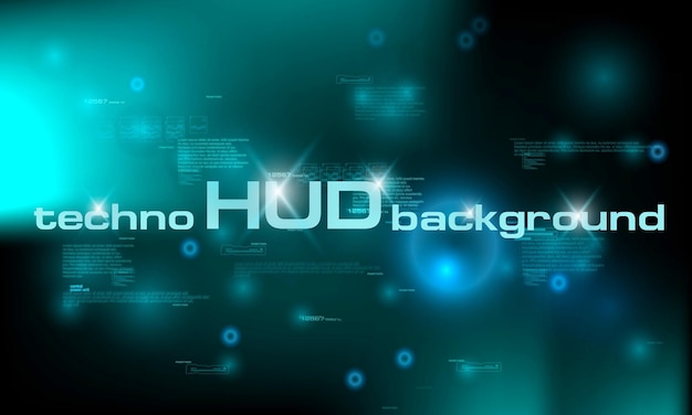 HUD 기술 배경 다채로운 디지털 배경 3D 기술 인터페이스 부동 숫자와 HUD 테크노 배경