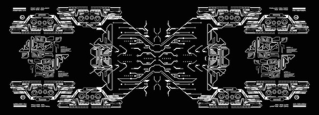 ベクトル hudテクノロジーの背景デジタル背景3dテクノロジーインターフェースhudテクノの背景