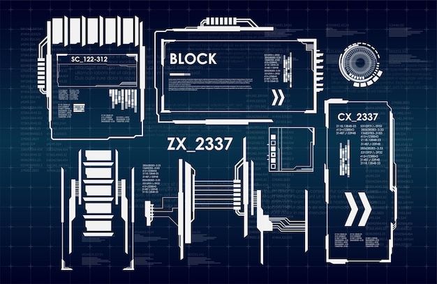 HUD UI frame as futuristic HUD interface