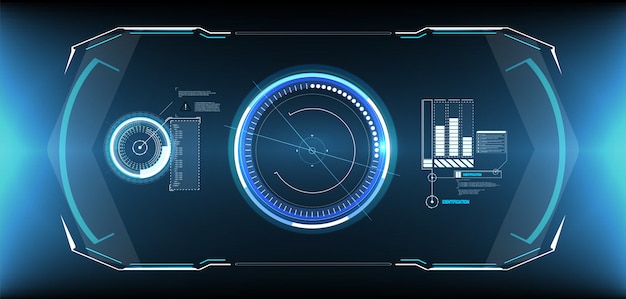 Set di elementi dello schermo dell'interfaccia utente futuristica di hud ui gui.
