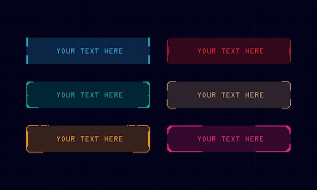 Hud ui gui futuristische frame gebruikersinterface schermelementen set