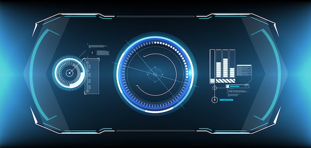 Vector hud ui gui futuristische schermelementen voor gebruikersinterface.