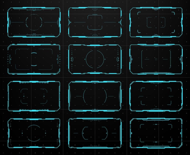 hud ui interface aim control target frames set