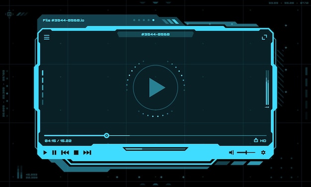 Hud video player futuristic interface screen frame