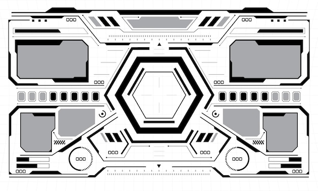 HUD witte interface grijs geometrisch ontwerp futuristische technologie creatieve weergave witte vector