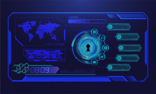 Hud world blue cyber circuit future technology concept background