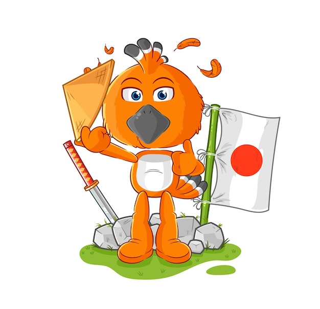 hudhud bird japanese vector cartoon character