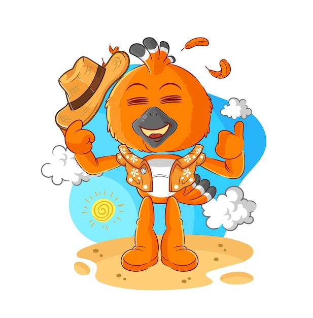 Hudhud vogel ga op vakantie cartoon mascotte vector