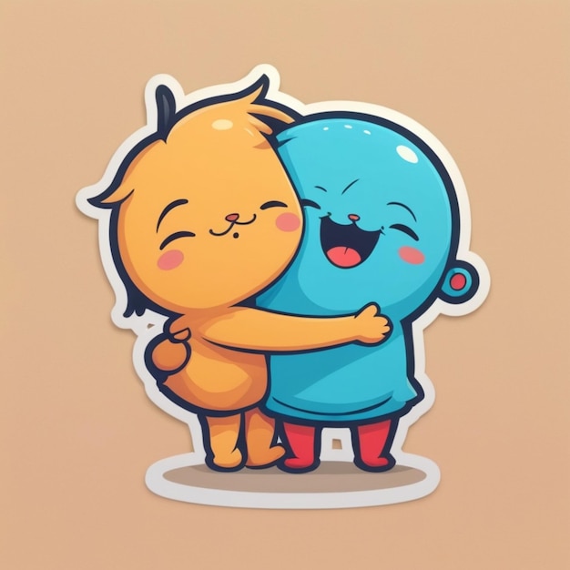 Vector hug cartoon vector on a white background