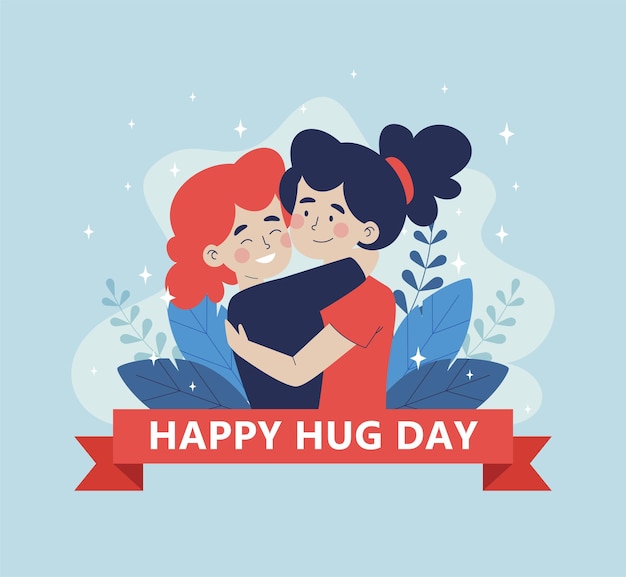 Vector hug day illustration concept
