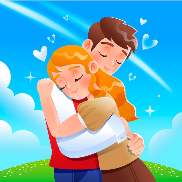 Hug day illustration