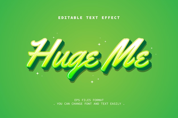 Hug me text effect, editable text