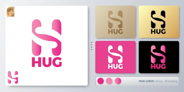 抱擁ベクトル イラスト最小限のロゴ デザイン ブランディングを挿入するための空白の名前 あらゆる種類のアプリケーションの例で設計されています 会社のアイデンティティ ヘルスケア ナーシング ホームに使用できます