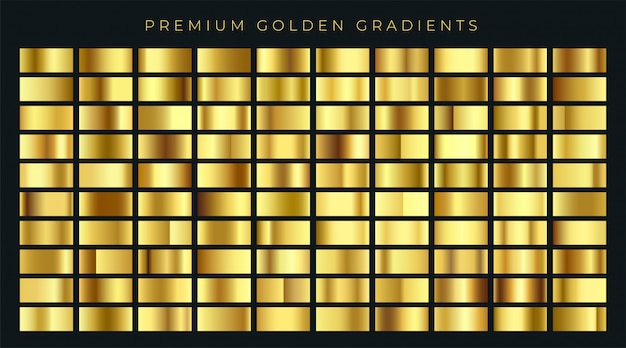 Vector huge big collection of golden gradients background swatches