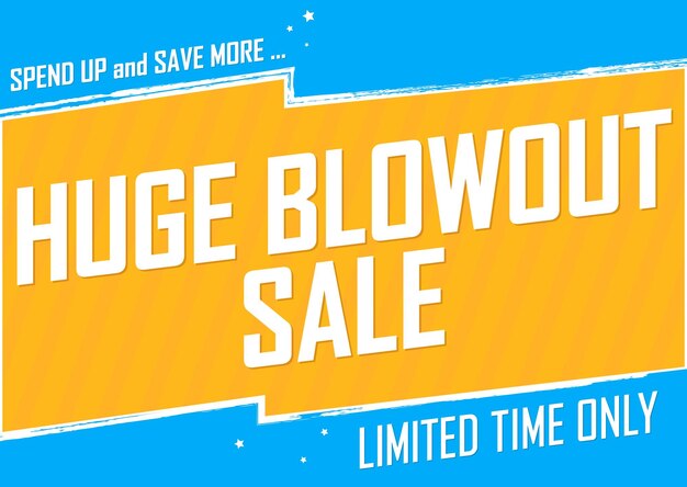 Vector huge blowout sale poster ontwerp sjabloon of banner voor winkel en online winkel vector illustratie