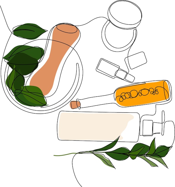 Vector huidverzorgingsconcept. sjabloon voor bestemmingspagina's. ochtend routine. bad tijd. biologische producten om te schrobben