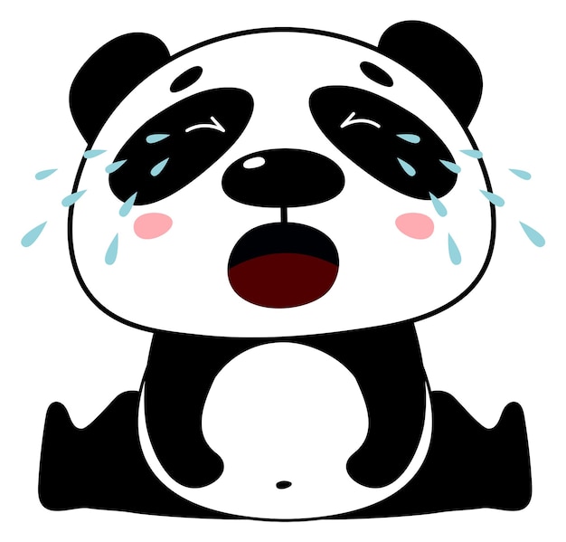 Huilend pandakarakter Schattige cartoon babydierentranen