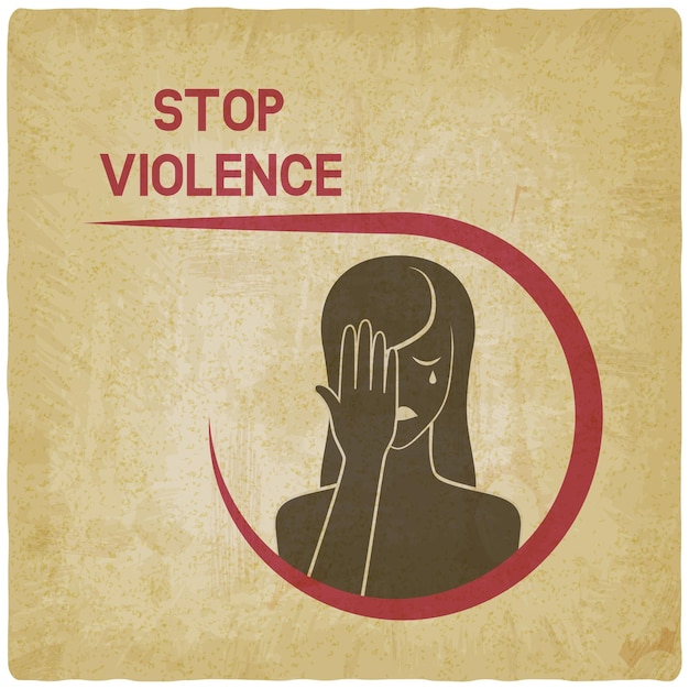 Huilende vrouw stop geweld concept