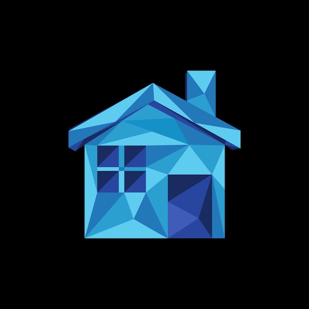 Vector huis 3d geometrische logo