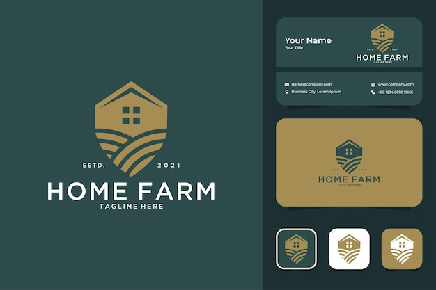 Huis boerderij logo ontwerp en visitekaartje