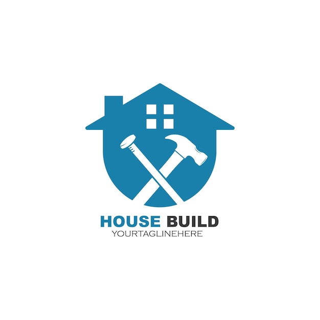Huis bouwen en renovatie logo pictogram vector illustratie ontwerp