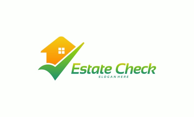 Huis check logo ontwerpen concept vector, estate check logo sjabloon