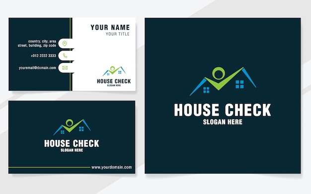 Huis check logo sjabloon op moderne stijl