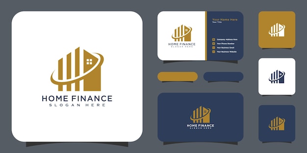 Huis en bedrijf financiën logo ontwerp vector