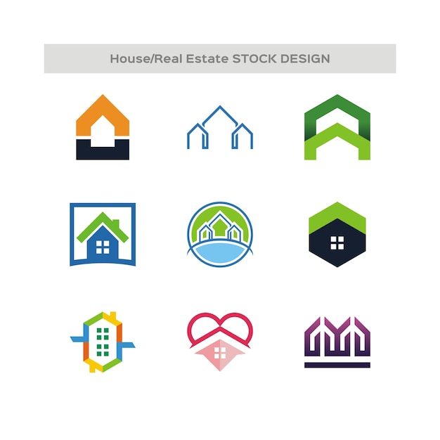 Huis en onroerend goed stock design logo