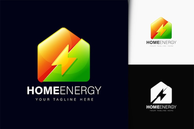 Huis energie logo-ontwerp met verloop