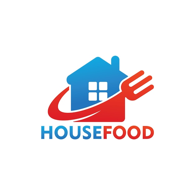 Huis eten logo sjabloonontwerp