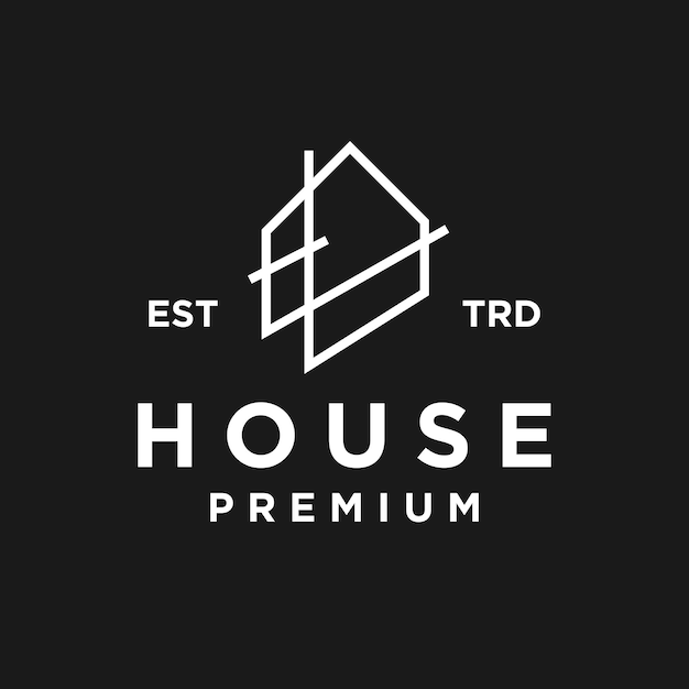 Huis H brief logo pictogram ontwerp illustratie