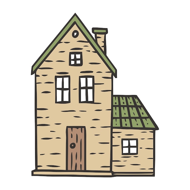 Huis hand getrokken doodle vectorillustratie