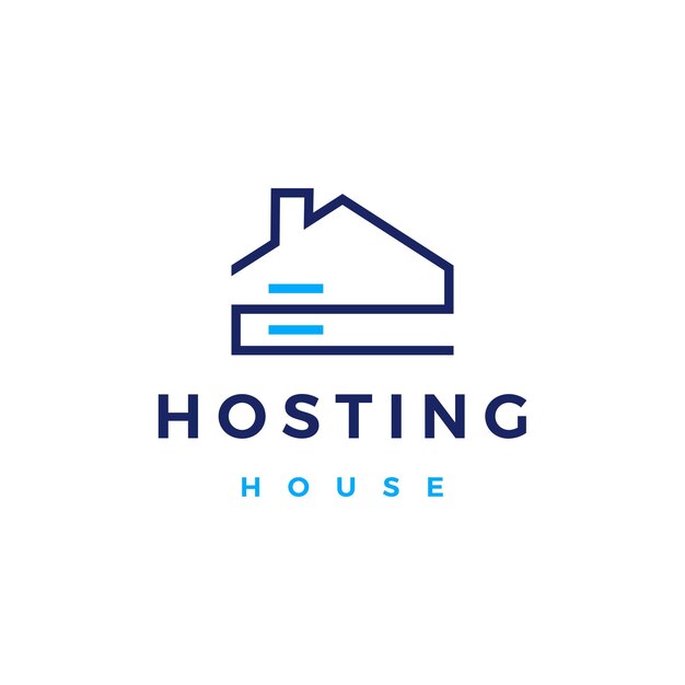 Huis home hosting server cloud data opslag logo vector pictogram illustratie