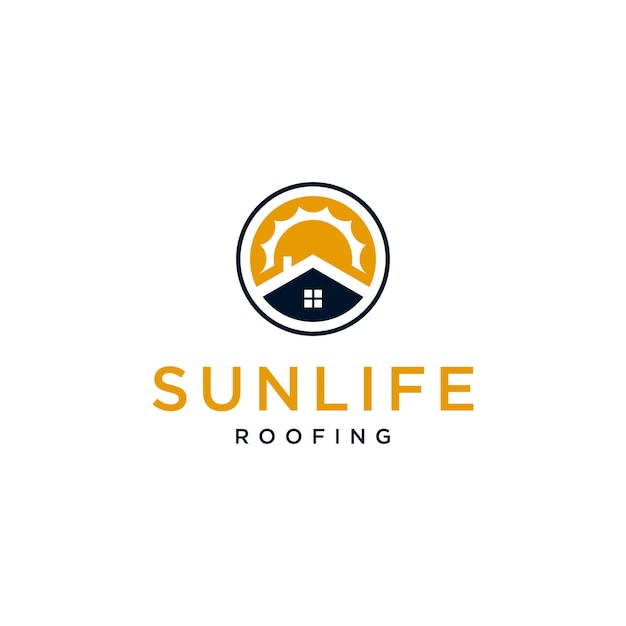 Huis Home met zonnedak Logo-ontwerpinspiratie