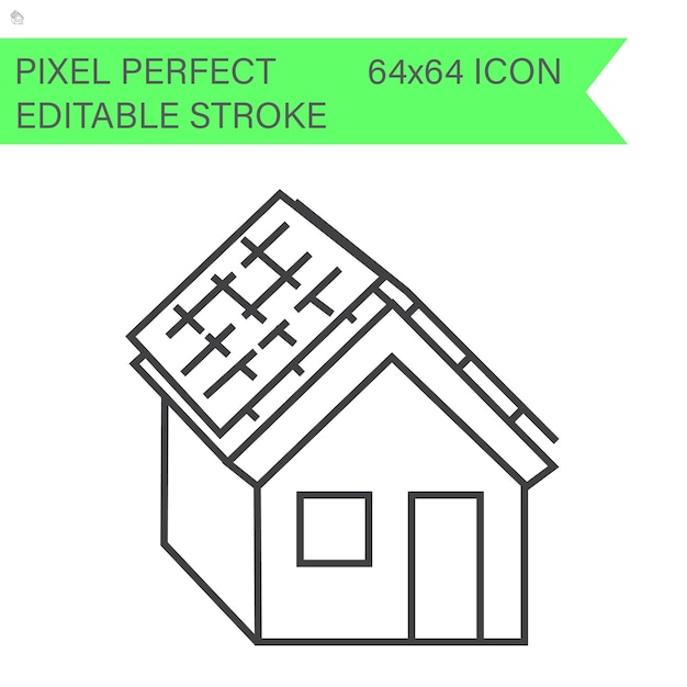 Huis Home-pictogram ecologiepictogrammen Bewerkbare lijn 64x64 Pixel Perfect